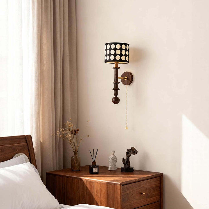 Navira Wall Lamp - French Vintage Solid Wood Fabric Hallway