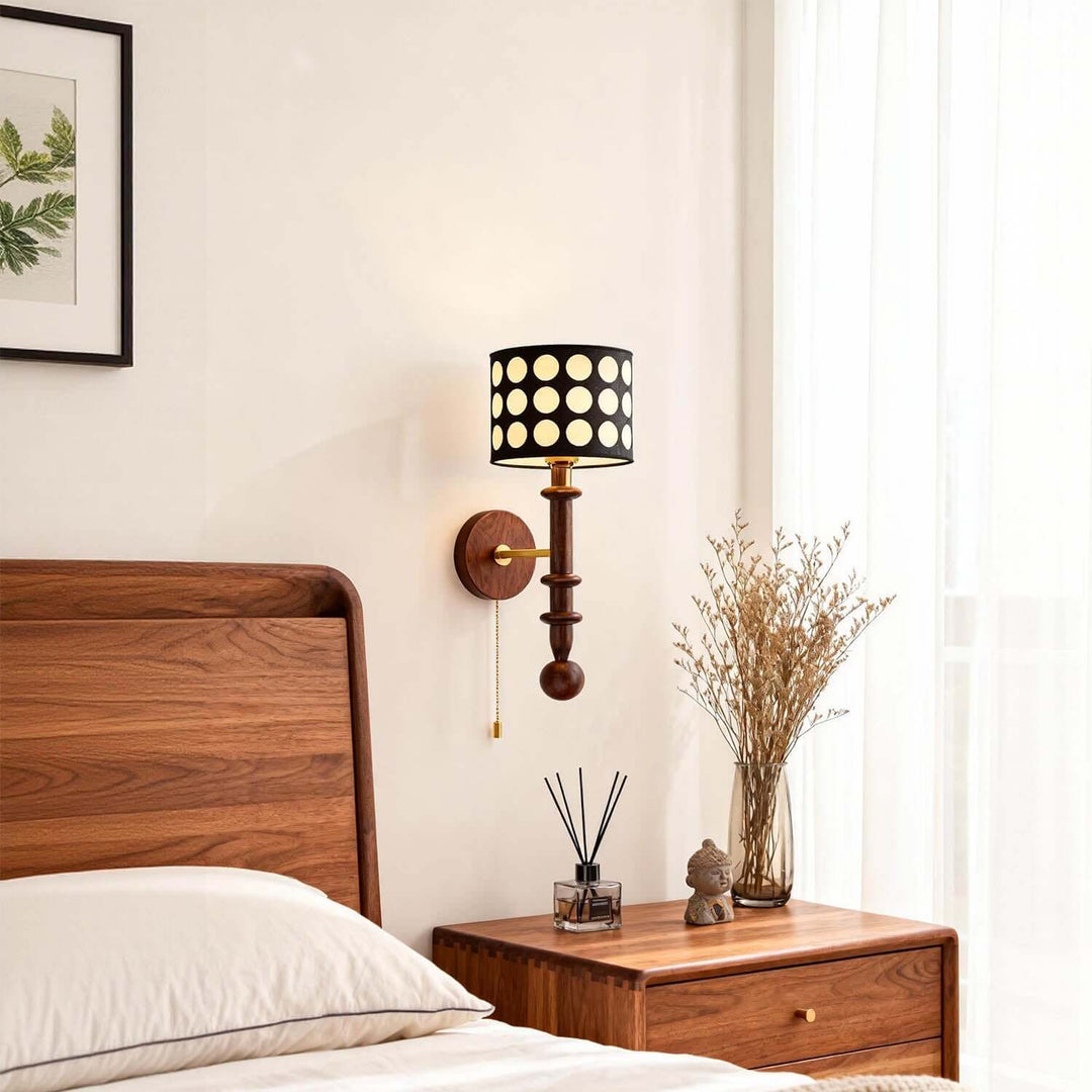 Navira Wall Lamp - French Vintage Solid Wood Fabric Hallway