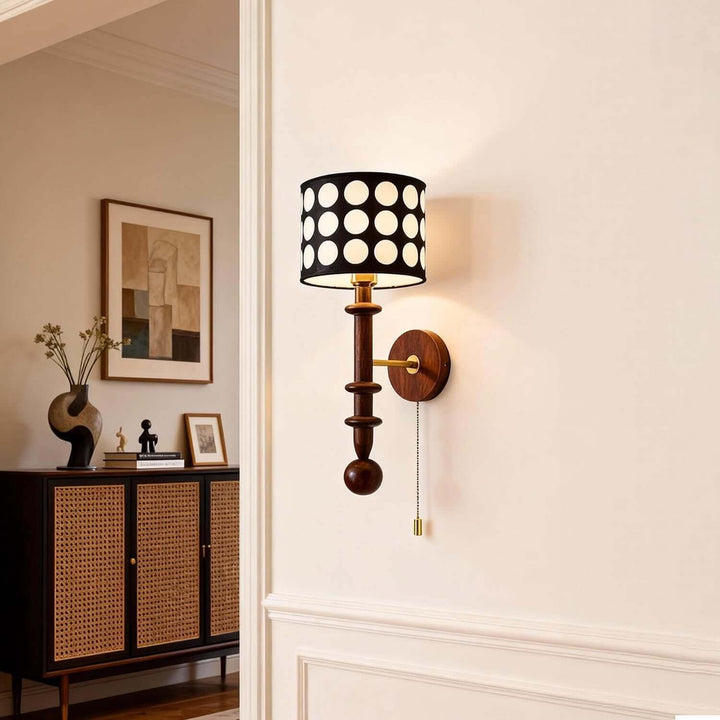 Navira Wall Lamp - French Vintage Solid Wood Fabric Hallway