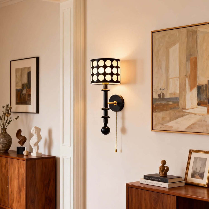 Navira Wall Lamp - French Vintage Solid Wood Fabric Hallway