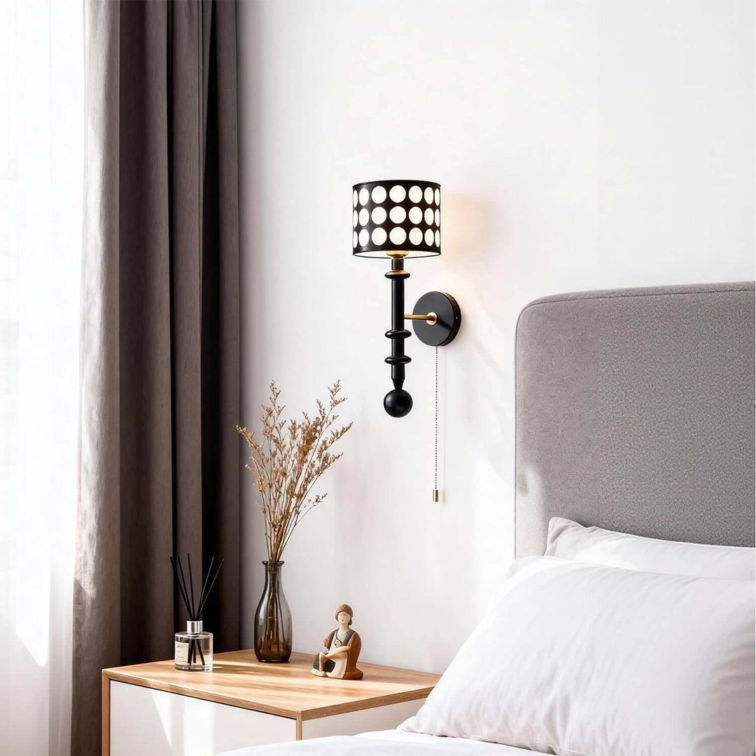 Navira Wall Lamp - French Vintage Solid Wood Fabric Hallway