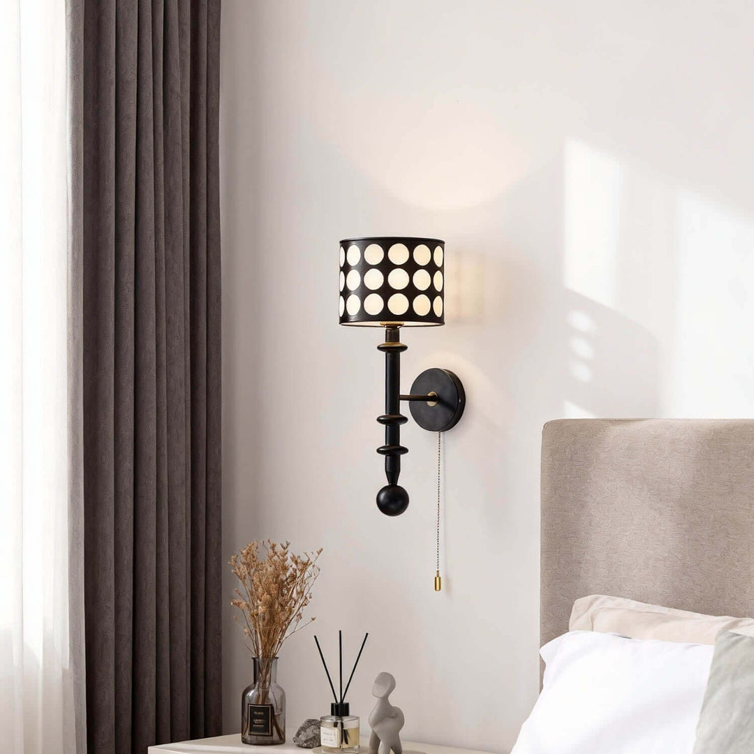 Navira Wall Lamp - French Vintage Solid Wood Fabric Hallway