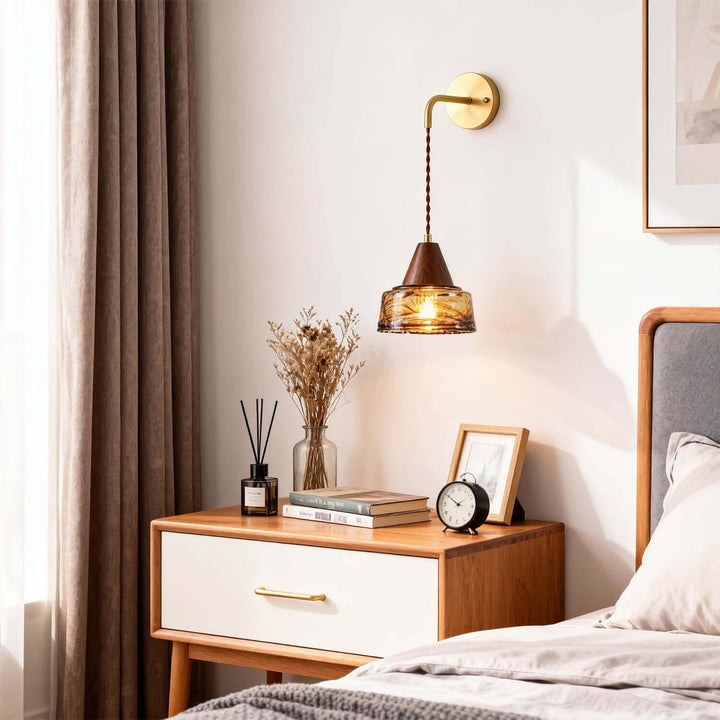Naviro Wall Light - Minimalist Statement Amber Art Glass Light