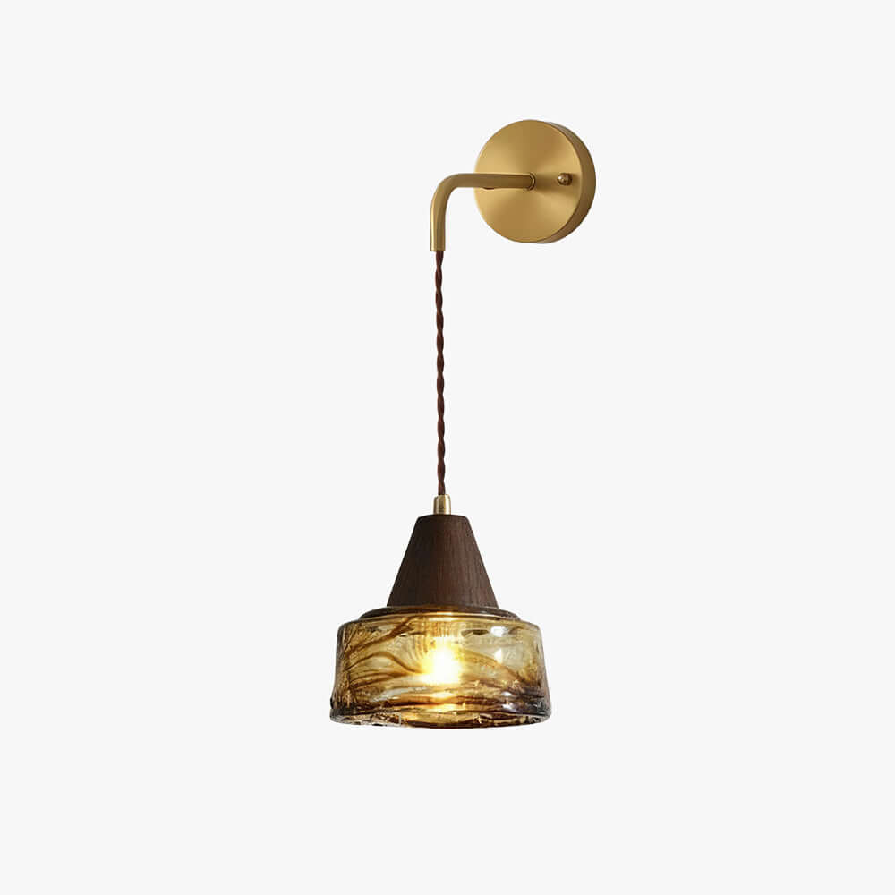 Naviro Wall Light - Minimalist Statement Amber Art Glass Light
