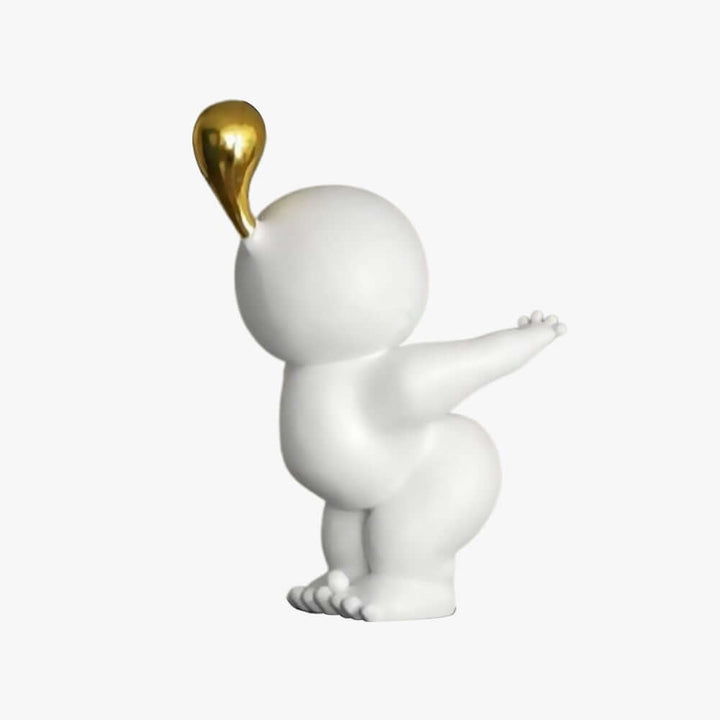 Nobiku White Sculpture – Modern Entryway Decor Accent