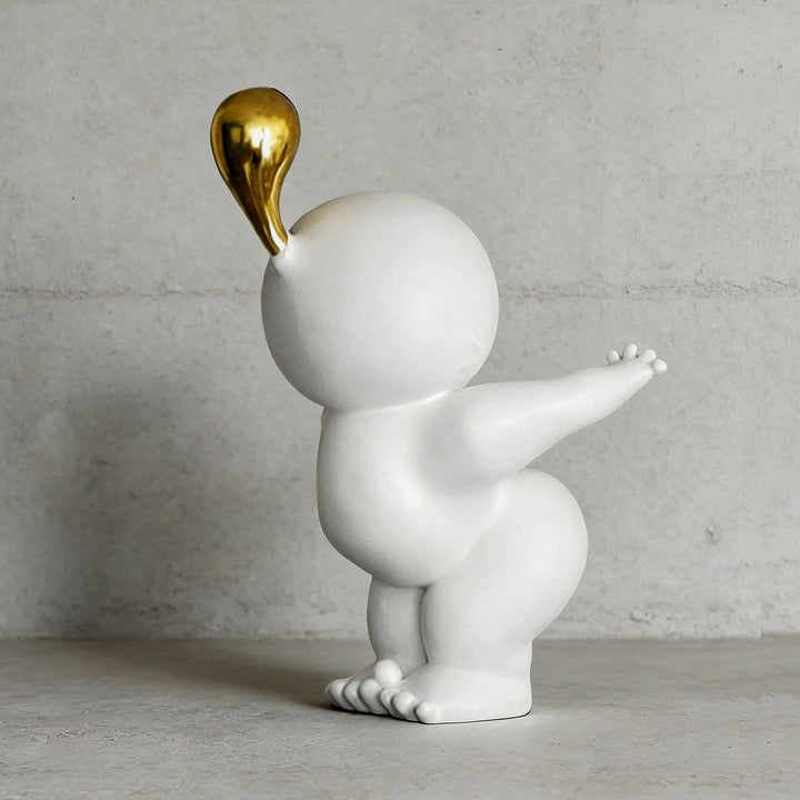 Nobiku White Sculpture – Modern Entryway Decor Accent