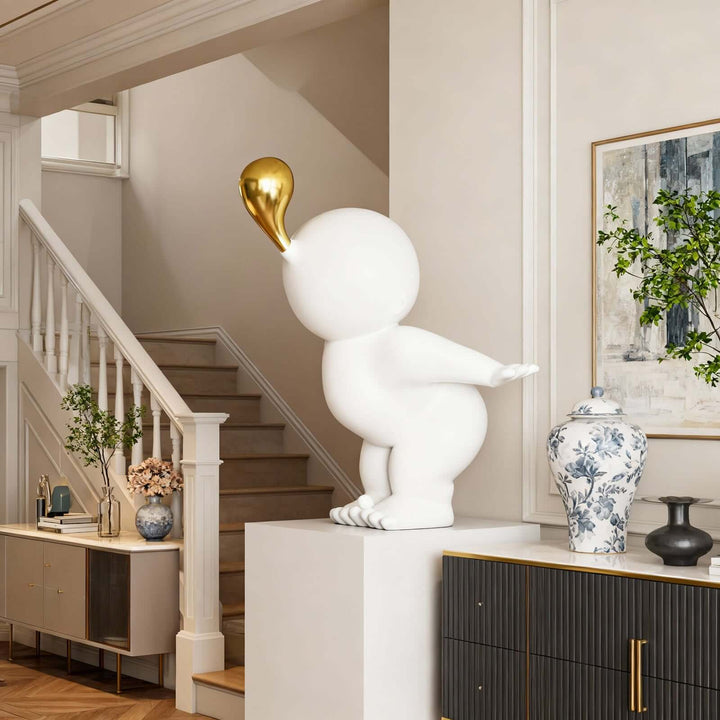 Nobiku White Sculpture – Modern Entryway Decor Accent