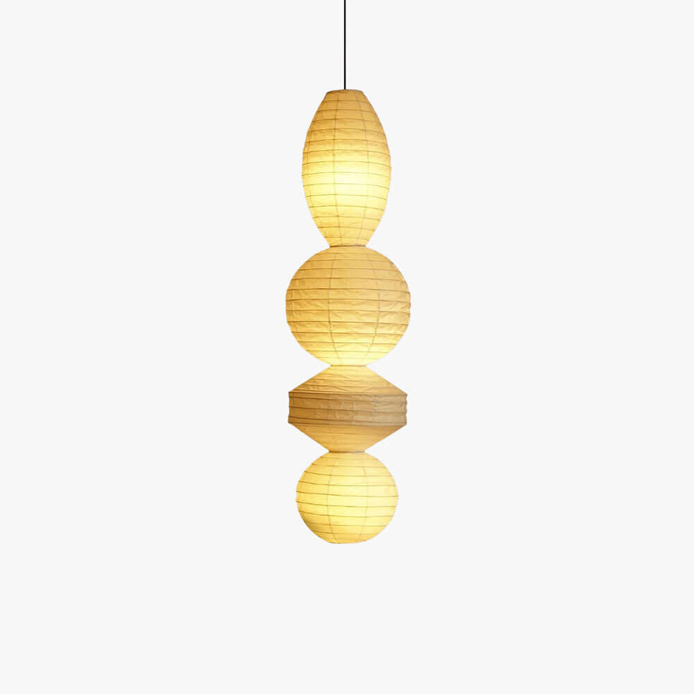 Noyra Chandelier – Japanese Retro Geometric Paper Lantern