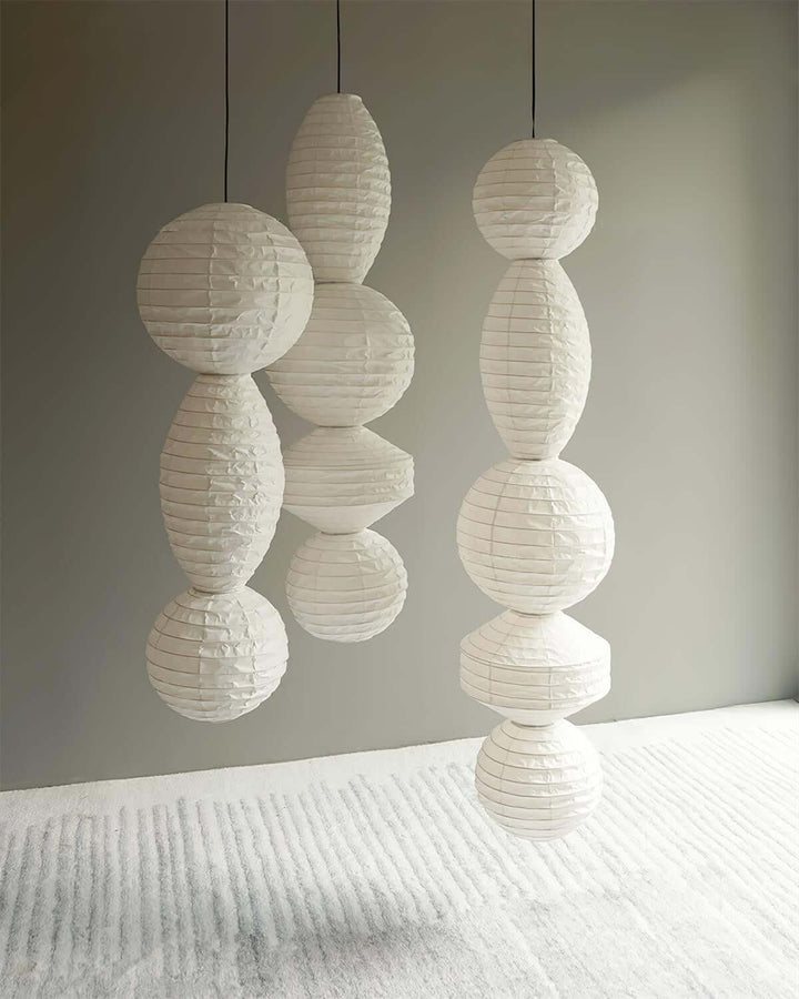 Noyra Chandelier – Japanese Retro Geometric Paper Lantern