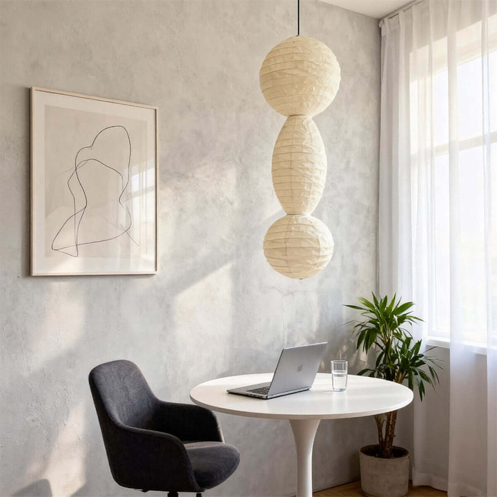 Noyra Chandelier – Japanese Retro Geometric Paper Lantern