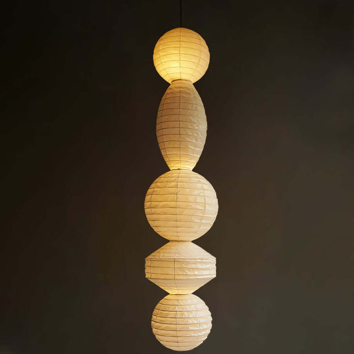 Noyra Chandelier – Japanese Retro Geometric Paper Lantern