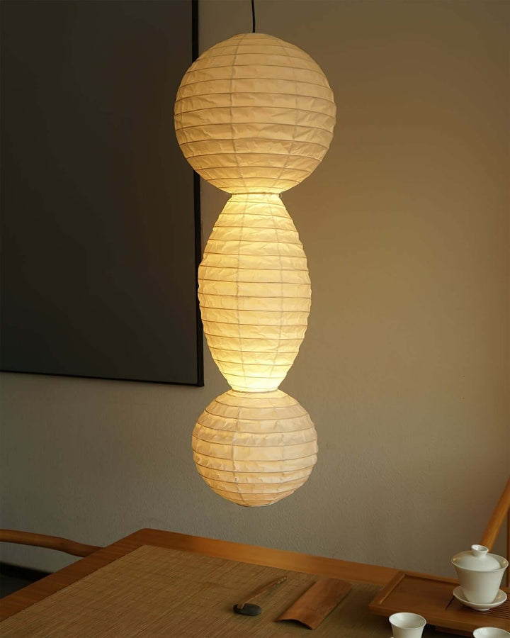 Noyra Chandelier – Japanese Retro Geometric Paper Lantern