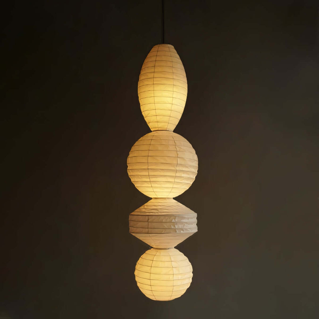 Noyra Chandelier – Japanese Retro Geometric Paper Lantern