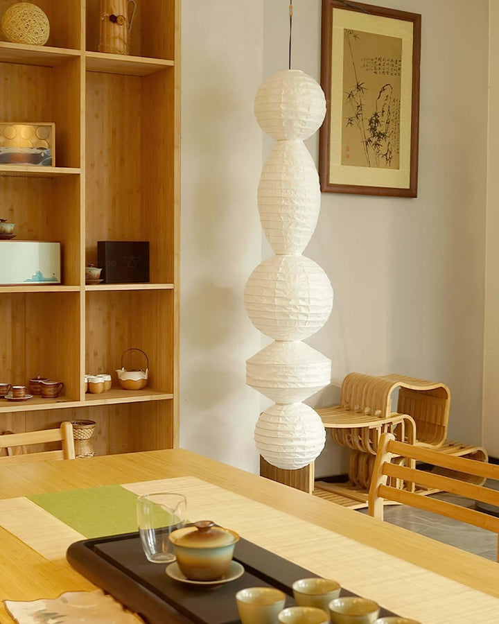 Noyra Chandelier – Japanese Retro Geometric Paper Lantern