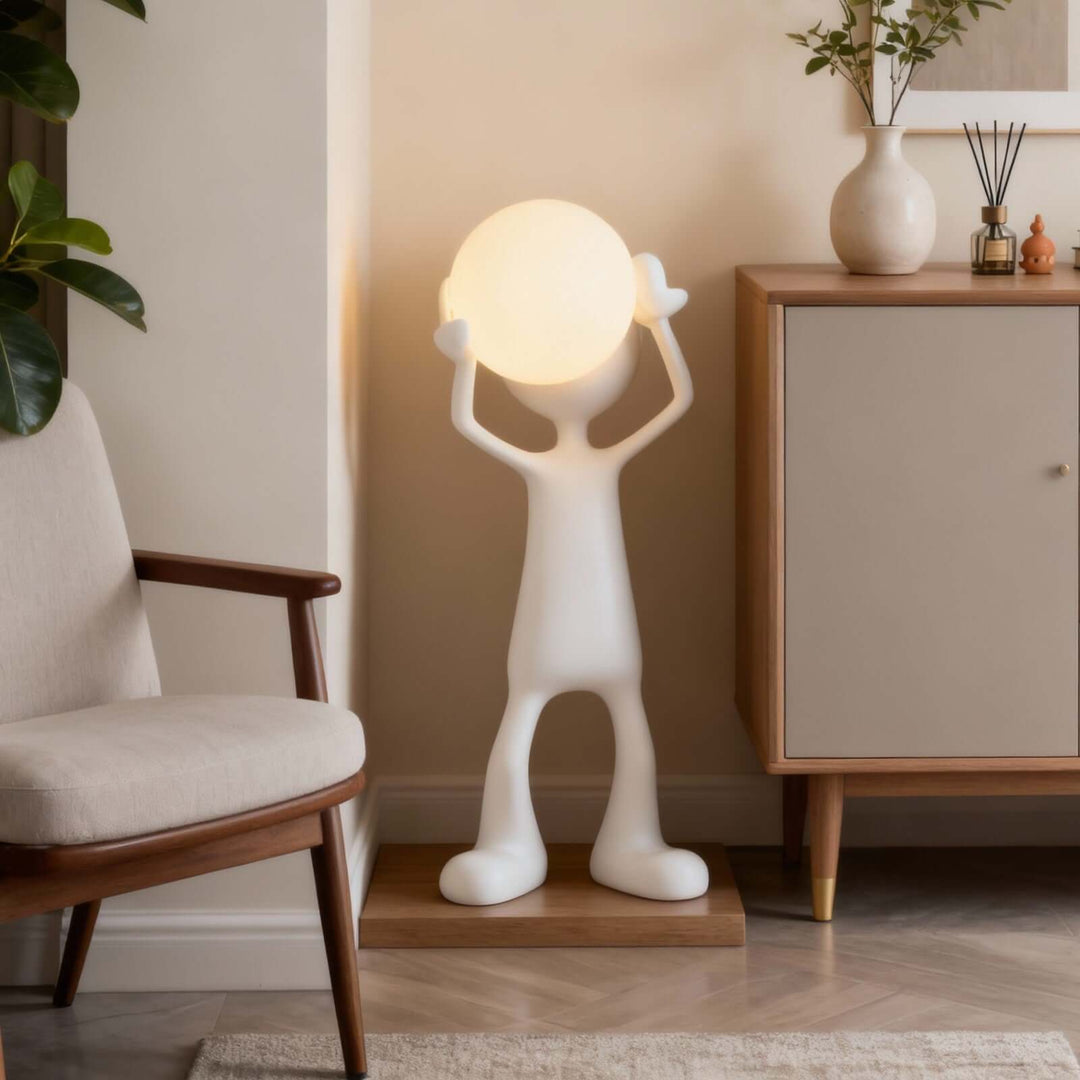 Nuvako White Lamp – Sculptural Art Deco Table Light