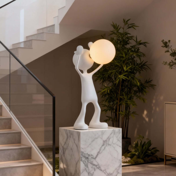 Nuvako White Lamp – Sculptural Art Deco Table Light