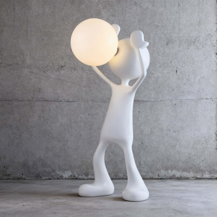 Nuvako White Lamp – Sculptural Art Deco Table Light