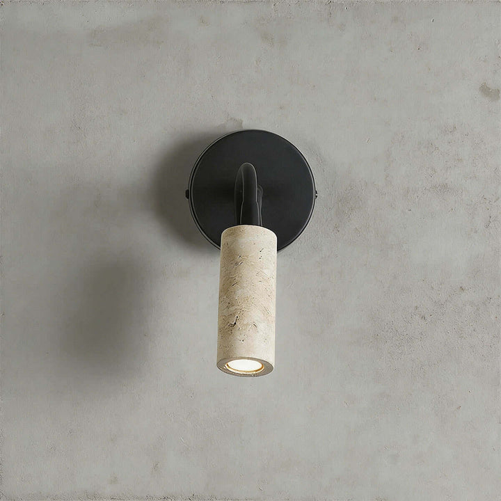 Nuvka Wall Light – Wabi Sabi Statement Travertine Bedside Lamp