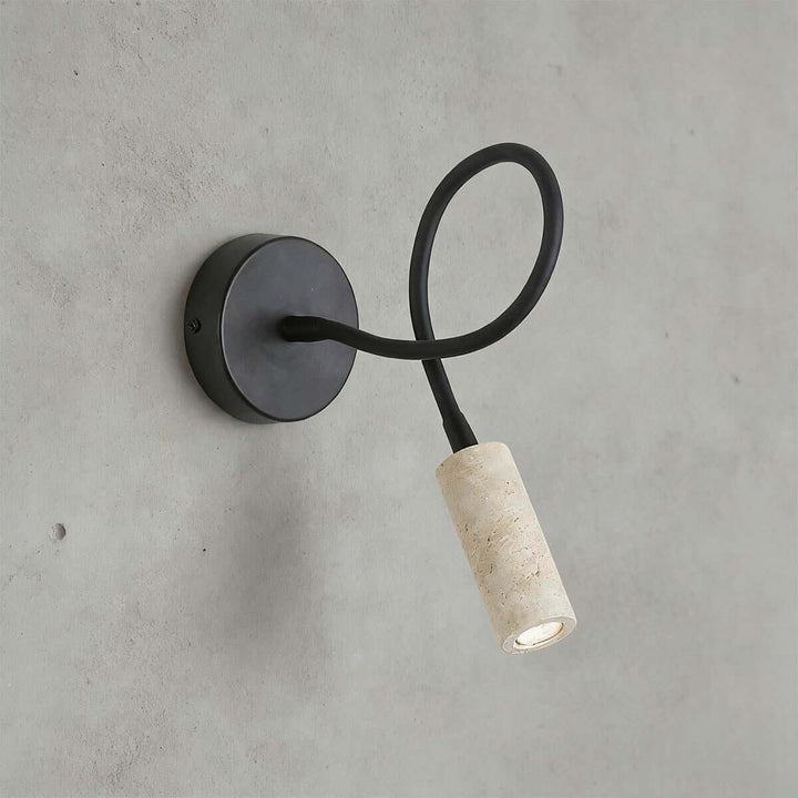 Nuvka Wall Light – Wabi Sabi Statement Travertine Bedside Lamp