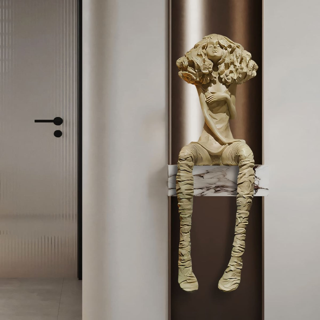 Nuvrion Resin Sculpture – Creative Girl Art Resin Sculpture