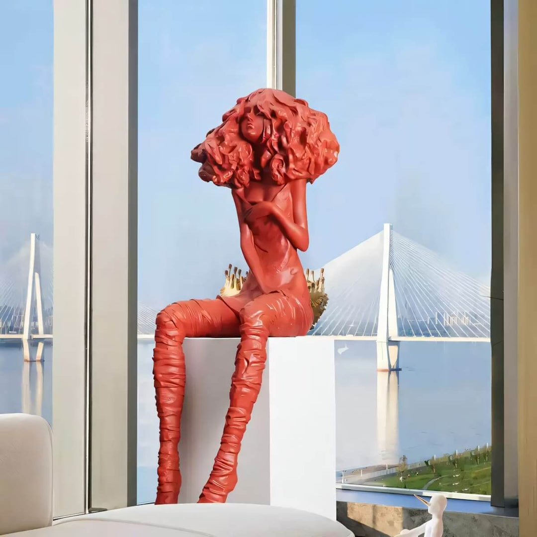 Nuvrion Resin Sculpture – Creative Girl Art Resin Sculpture