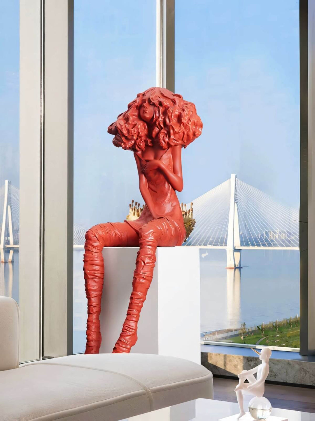 Nuvrion Resin Sculpture – Creative Girl Art Resin Sculpture