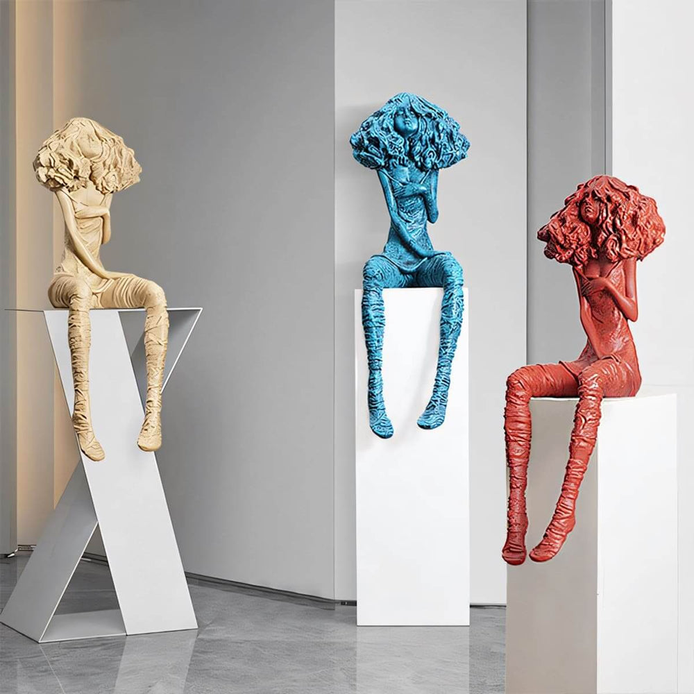 Nuvrion Resin Sculpture – Creative Girl Art Resin Sculpture