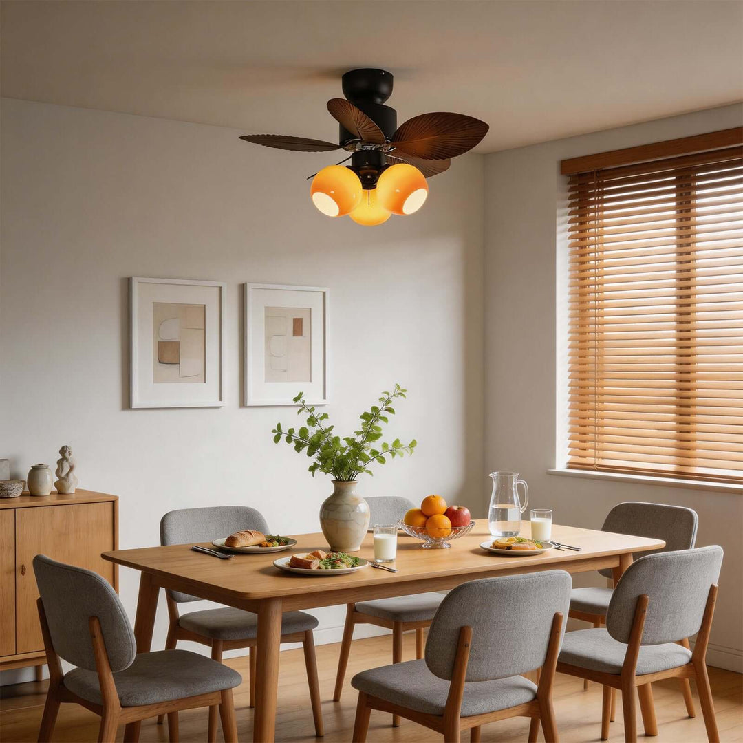 Nylox Ceiling Fan Light | Vintage Glass Living Room Light