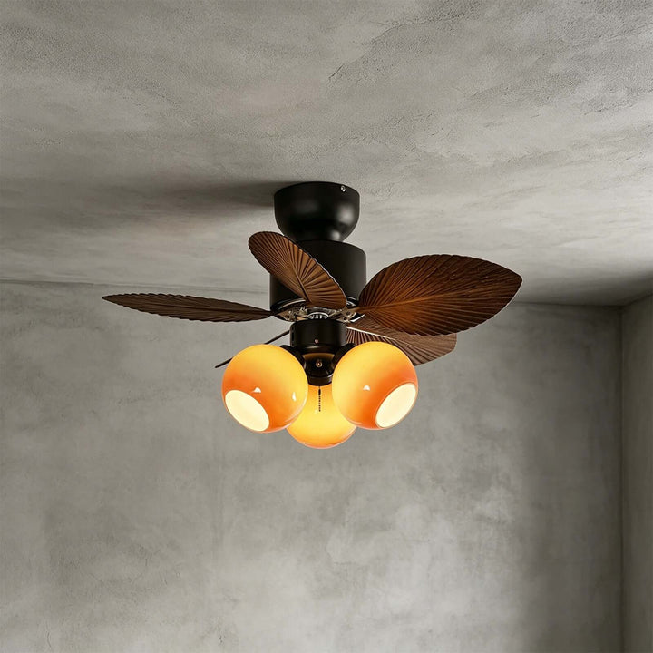 Nylox Ceiling Fan Light | Vintage Glass Living Room Light