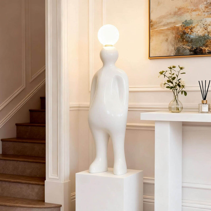 Olunor White Sculpture Table Lamp – Decorative Living Room Light