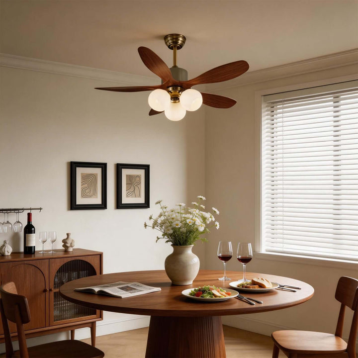 Olvyn Ceiling Fan Light | Stylish Glass Living Room Light