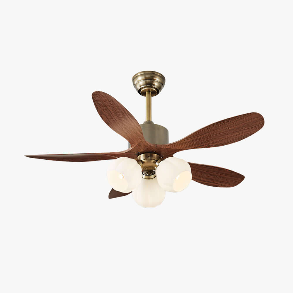 Olvyn Ceiling Fan Light | Stylish Glass Living Room Light