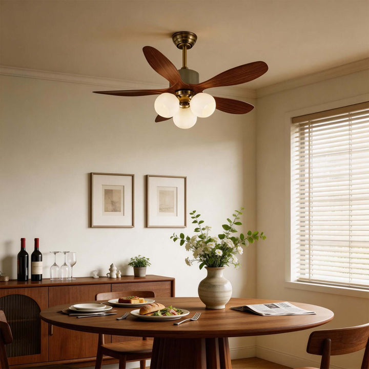 Olvyn Ceiling Fan Light | Stylish Glass Living Room Light