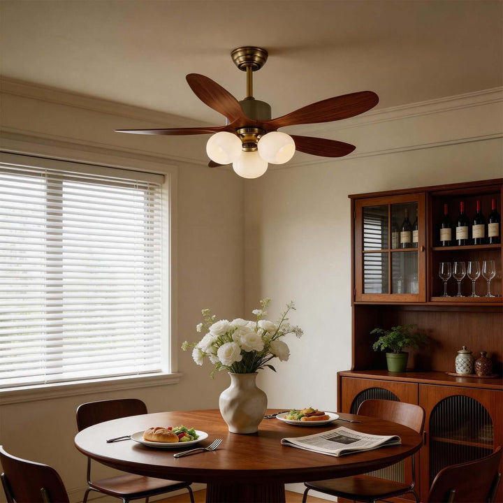 Olvyn Ceiling Fan Light | Stylish Glass Living Room Light