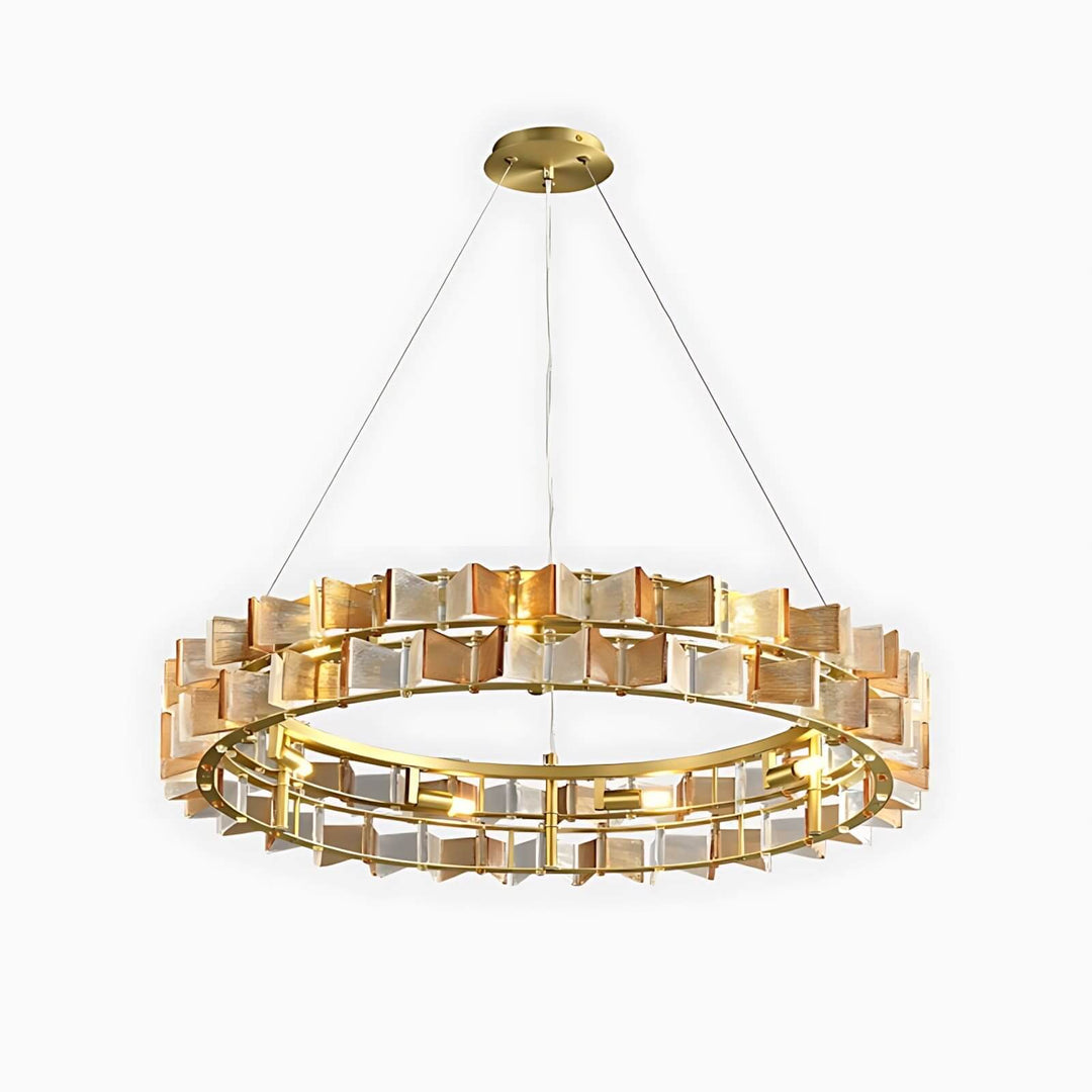 Amber Orvex round chandelier shown in a close product view on a white background