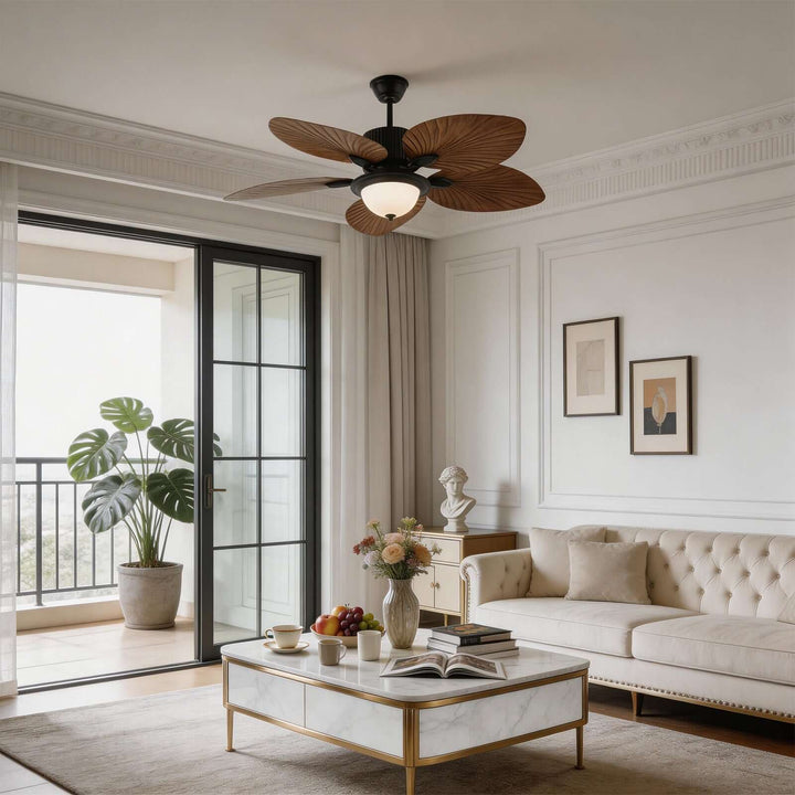 Orynx Ceiling Fan Light | Vintage Creamy Glass Dining Light