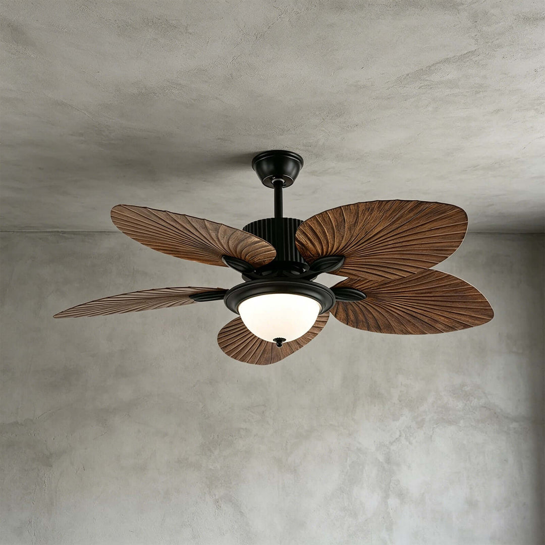Orynx Ceiling Fan Light | Vintage Creamy Glass Dining Light