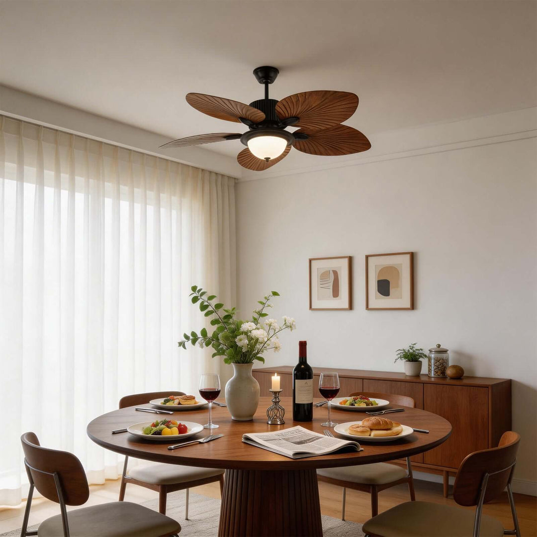 Orynx Ceiling Fan Light | Vintage Creamy Glass Dining Light