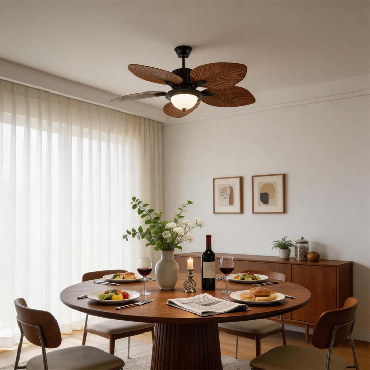 Orynx Ceiling Fan Light | Vintage Creamy Glass Dining Light