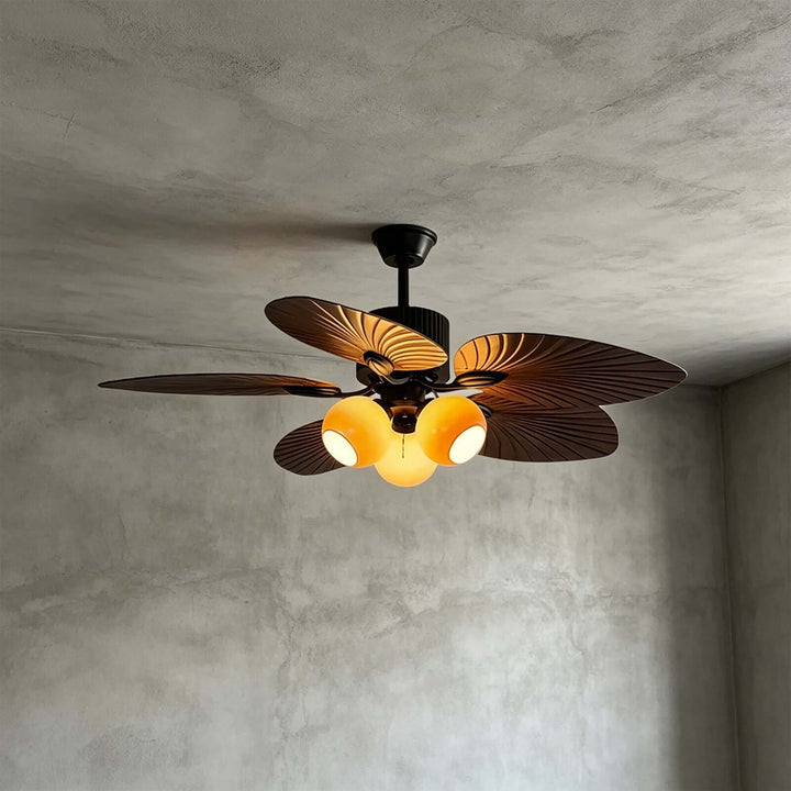 Phrex Ceiling Fan Light | Vintage Glass Living Room Light