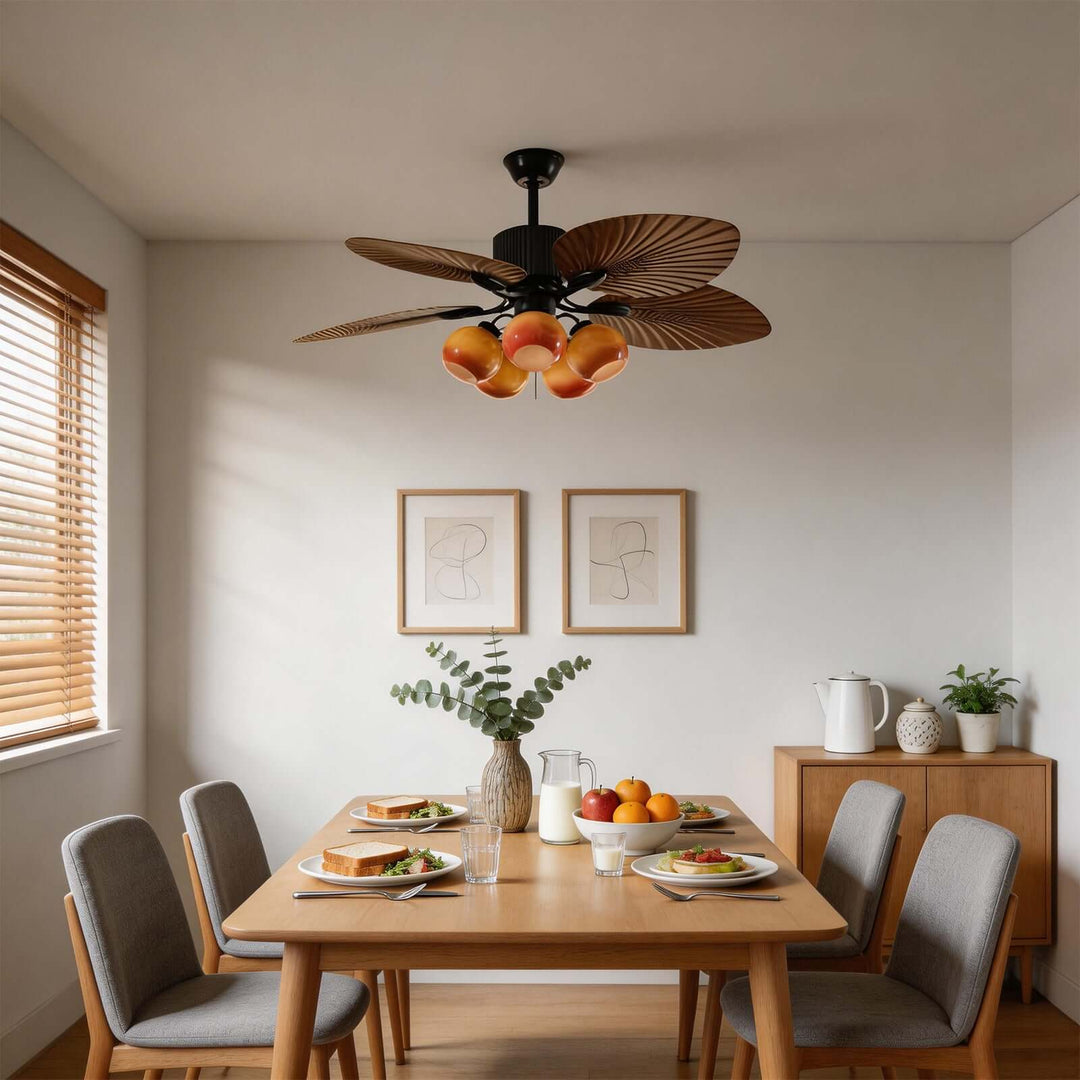 Phrex Ceiling Fan Light | Vintage Glass Living Room Light