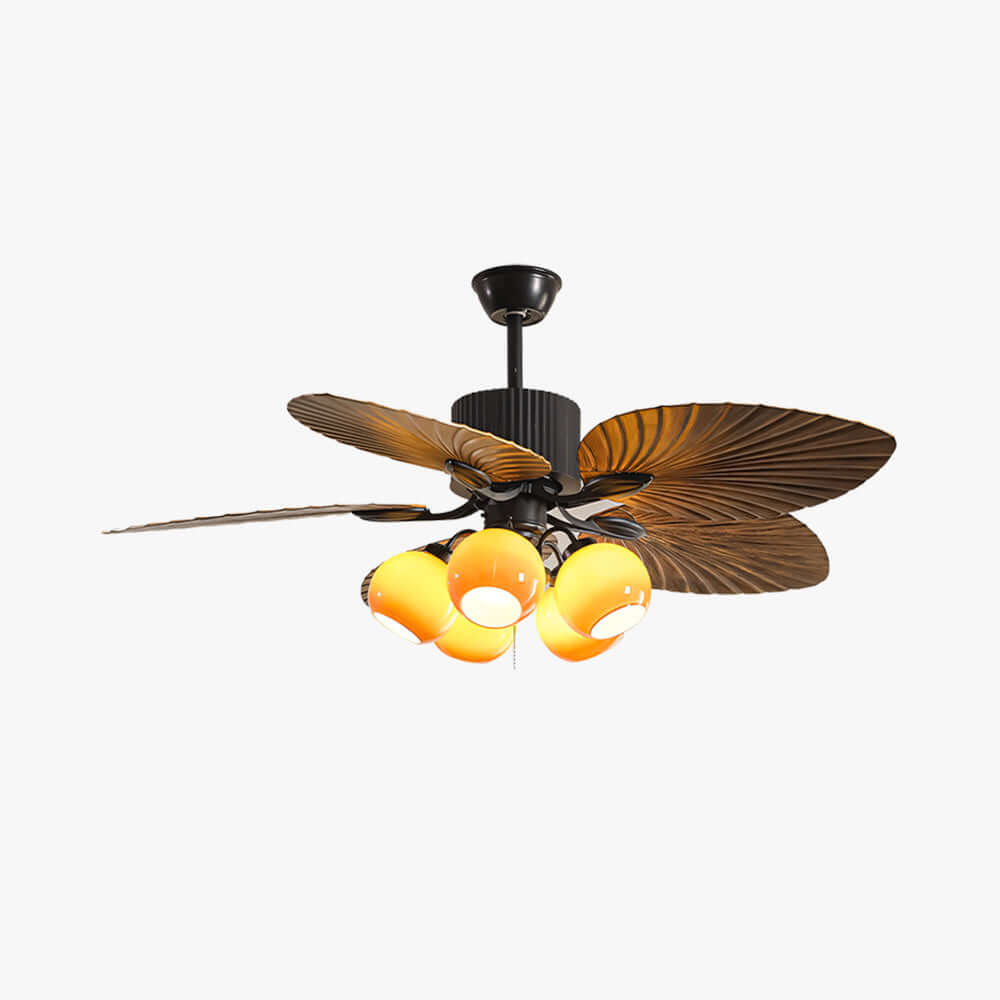 Phrex Ceiling Fan Light | Vintage Glass Living Room Light