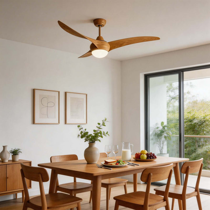 Phryne Ceiling Fan Light - Modern Minimalist Wood Grain ABS