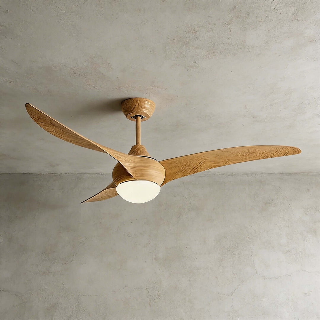 Phryne Ceiling Fan Light - Modern Minimalist Wood Grain ABS