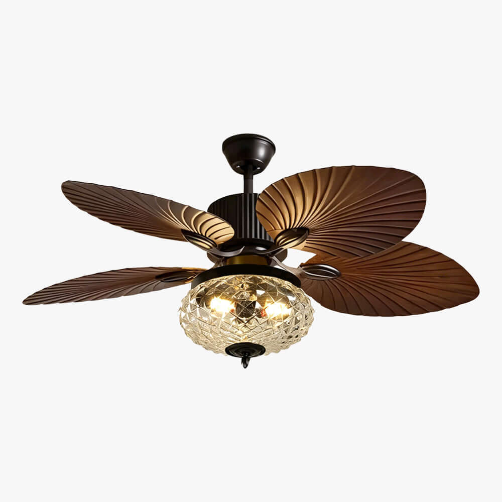 Phyrra Ceiling Fan Light - American Style Vintage Glass