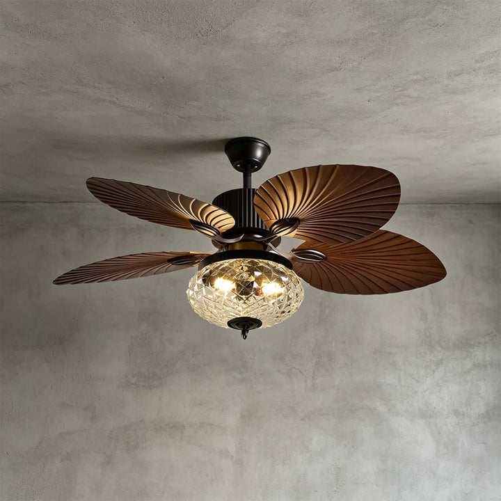 Phyrra Ceiling Fan Light - American Style Vintage Glass