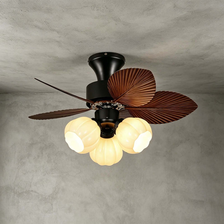 Plothu Ceiling Fan Light A | Cream Dining Room Glass Light
