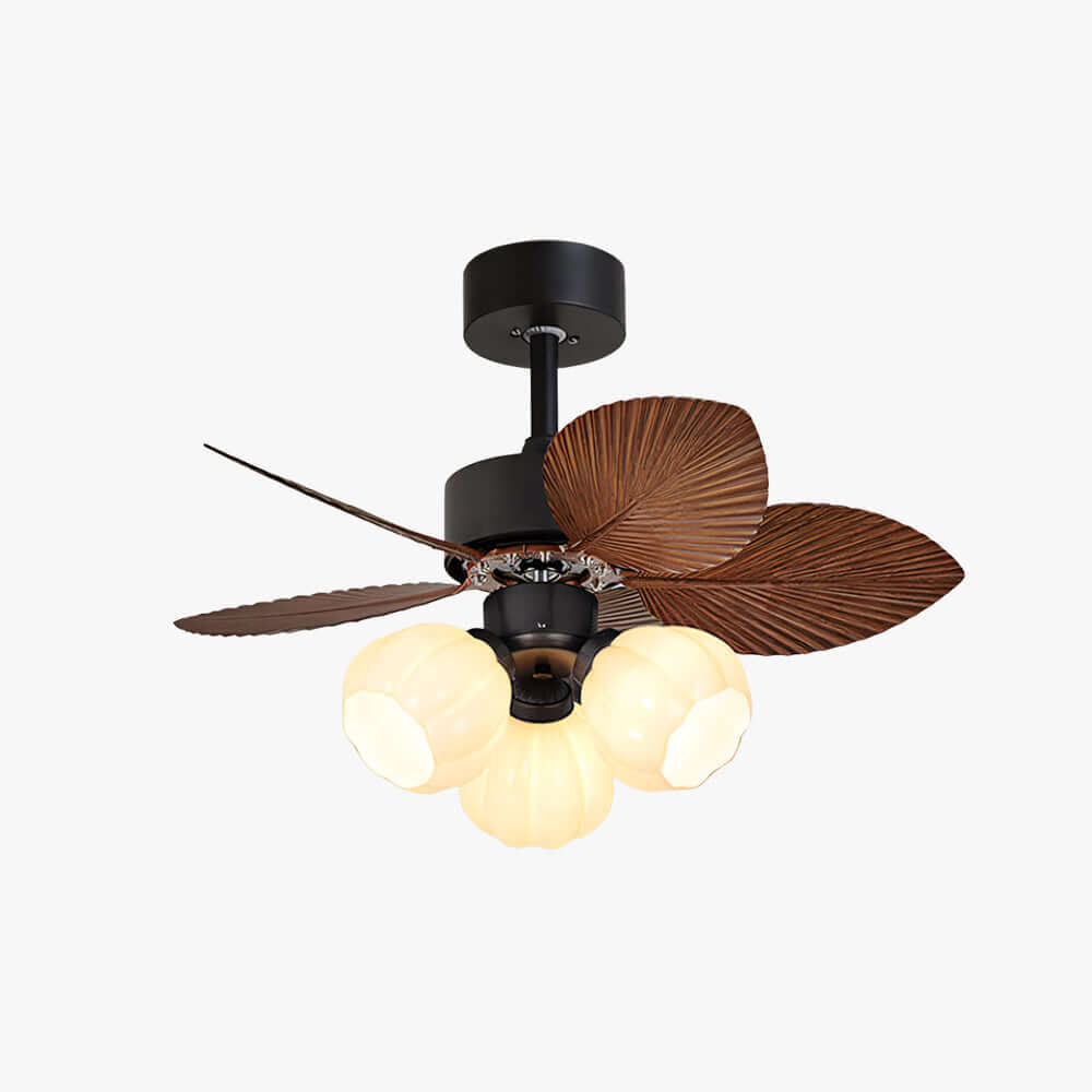 Plothu Ceiling Fan Light B | Cream Vintage Dining Room Glass Light