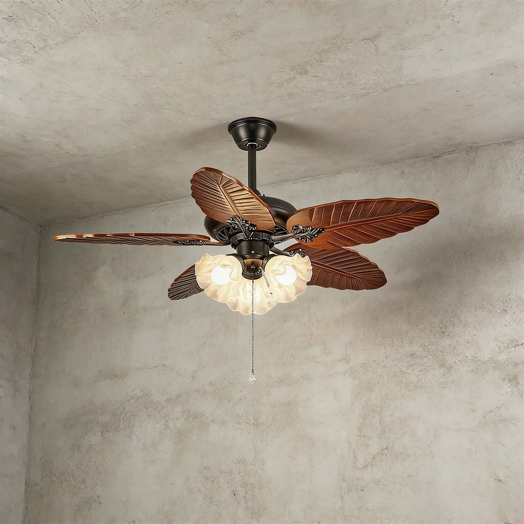 Prythe Ceiling Fan Light | French Retro Living Room Light