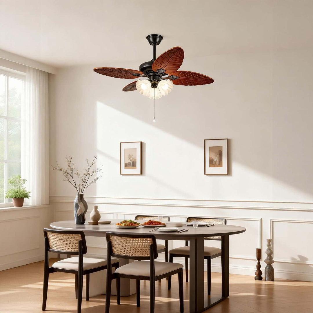 Prythe Ceiling Fan Light | French Retro Living Room Light